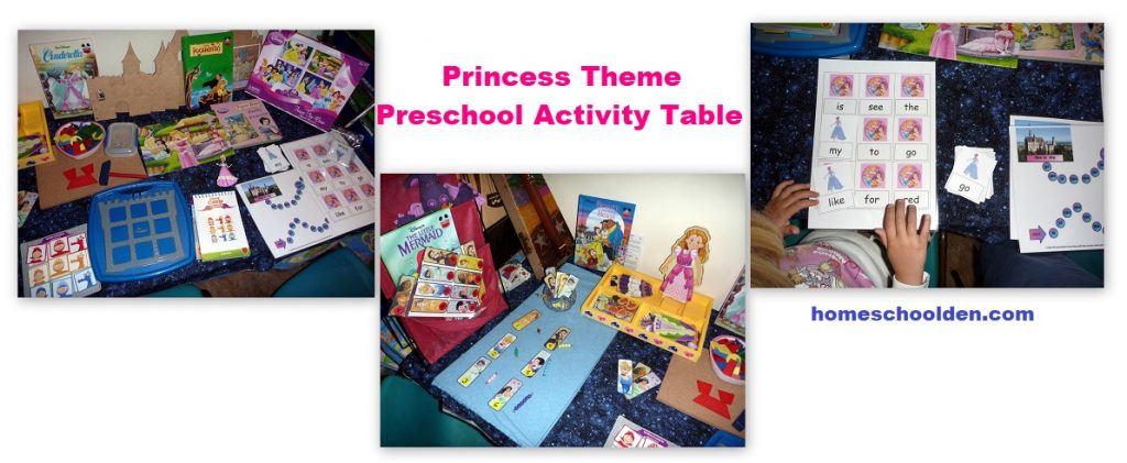 Princess Theme Preschool Activity Table