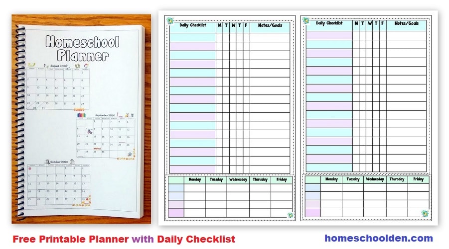 Free Homeschool Planner with Daily Checklist