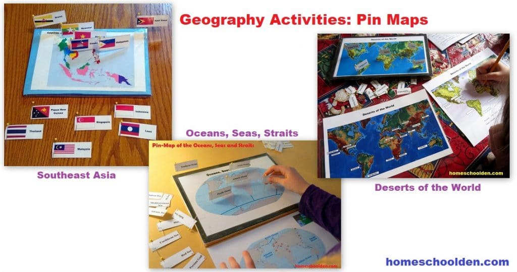Geography Activities - Pin Map Examples