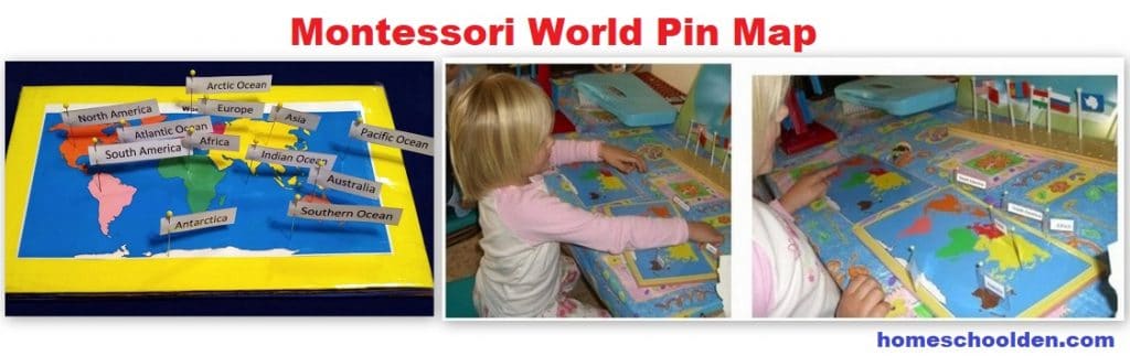 Montessori World Pin Map Geography Activity