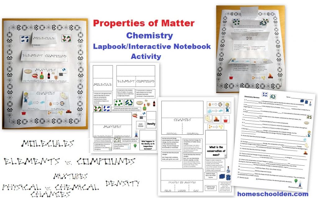 Properties of Matter - Lapbook Interactive Notebook Chemistry Review Worksheets