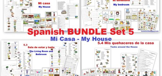 Spanish BUNDLE Set 5 - Mi Casa - My House - bedroom living room bathroom tasks