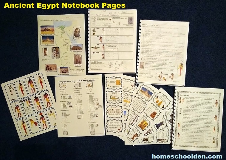 Ancient Egypt Notebook Pages