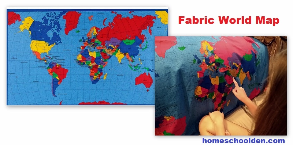 Fabric World Map - Back of the Couch