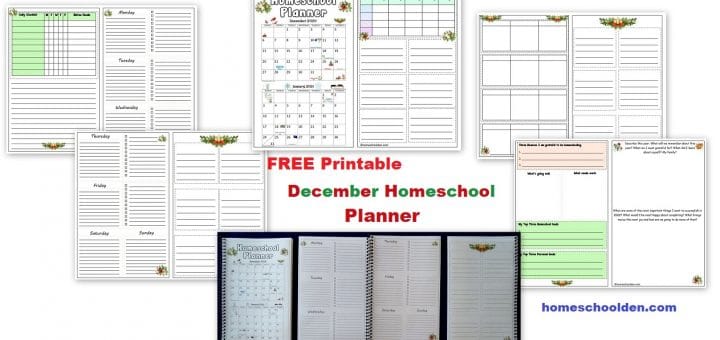 FREE Printable December Homeschool Planner