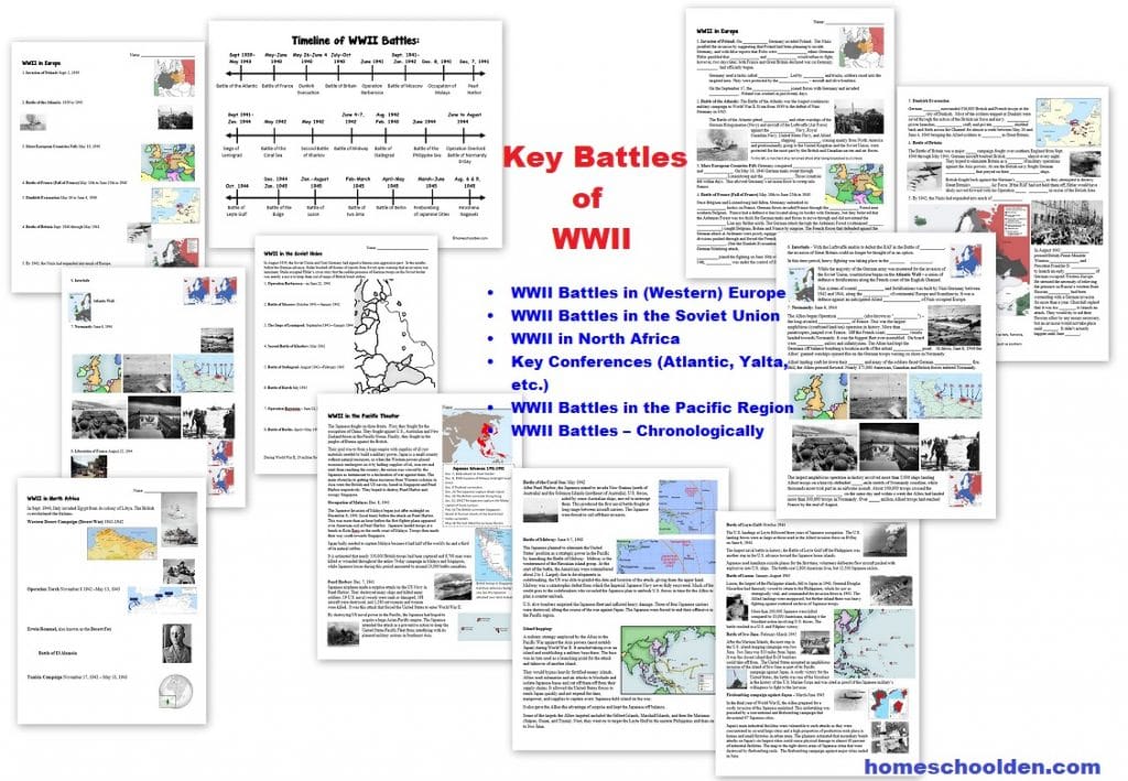 Key Battles oF World War II - Worksheets