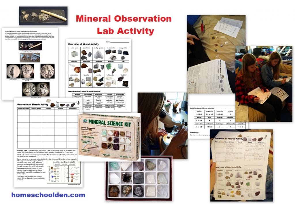 Mineral Observation Lab Activity Worksheets