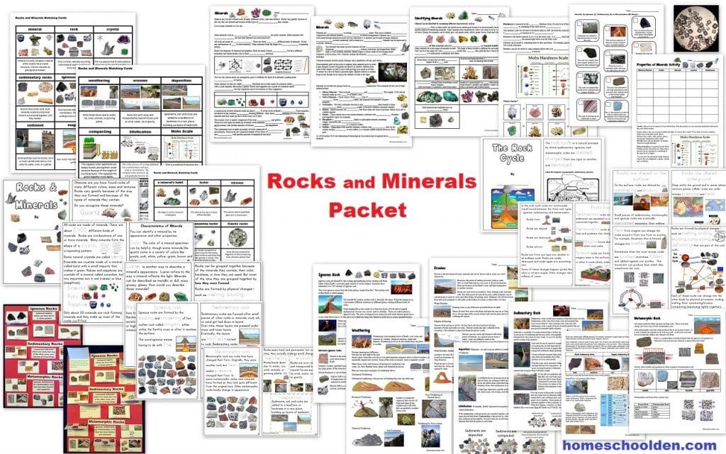 Rocks and Minerals Unit - Notebook Pages Worksheets Lapbook Booklet and more