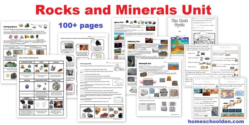Rocks and Minerals Unit - Worksheets Notebook Pages and More!