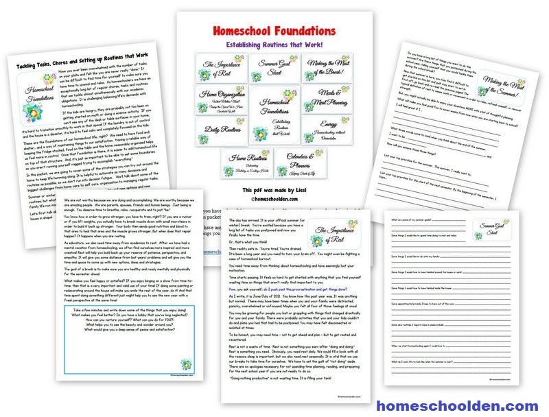 Homeschool Foundations - Establishing Routines that Work - organization meal planning and more