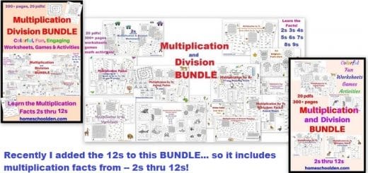Multiplication and Division BUNDLE - 2s through 12s