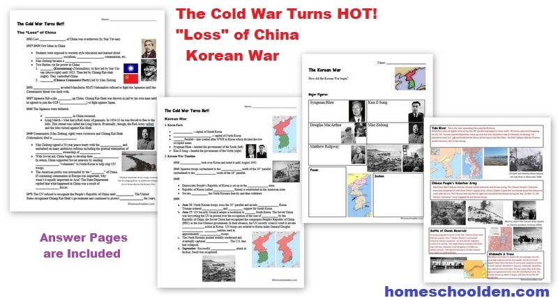 Cold War - Korean War Worksheets