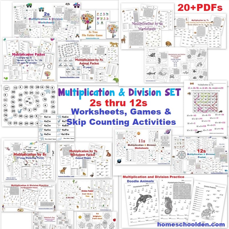 Multiplication - Division Worksheets Games and Skip-Counting Activities