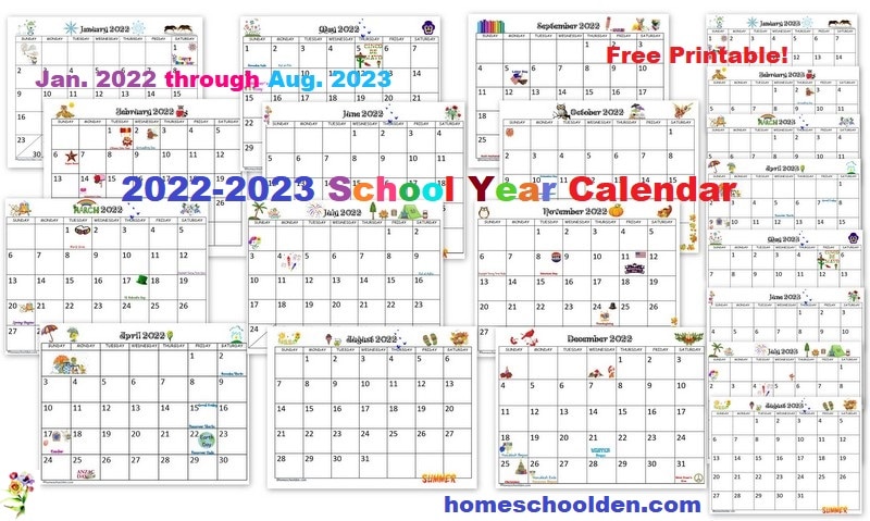 Oregon State Academic Calendar 2022 2023 Free 2022-2023 Calendar Printable - Homeschool Den