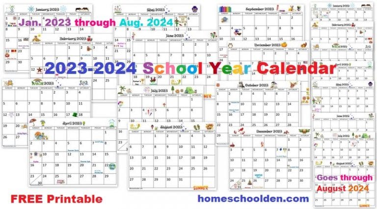 Calendar 2023-2024 - Homeschool Den