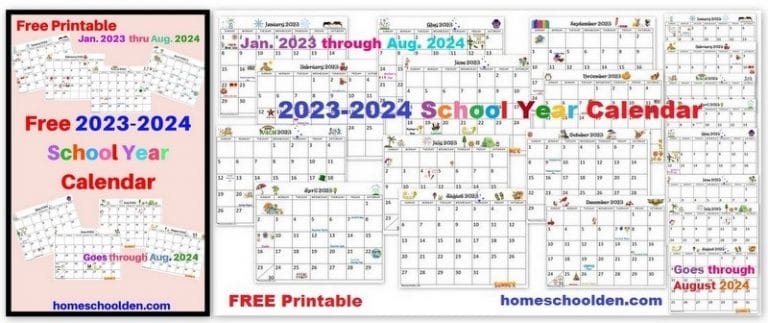 Calendar 2023-2024 - Homeschool Den