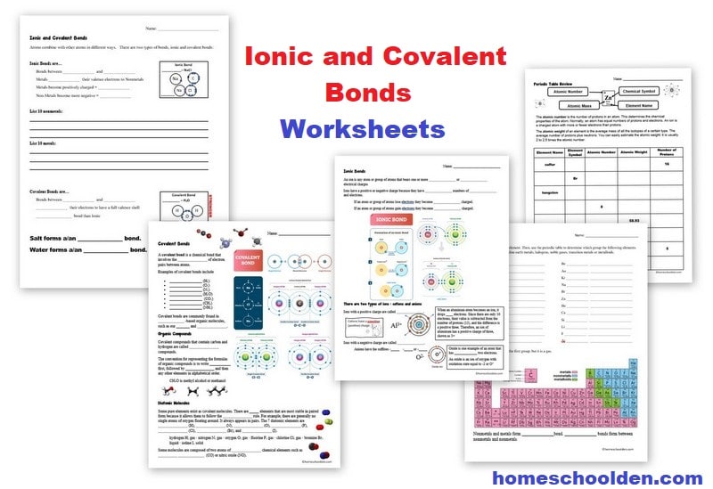 Ionic and Covalent Bond Worksheets