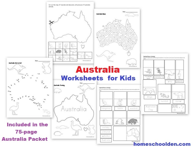 Australia Worksheets for Kids