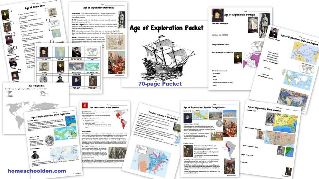 Age of Exploration Unit - Worksheets Notebook Pages