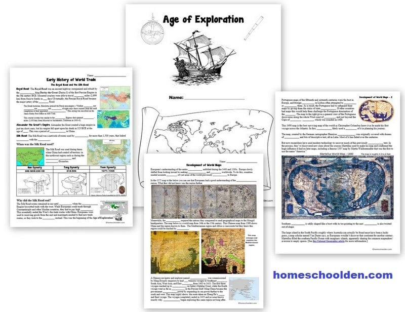 Age of Exploration Unit Worksheets - history of world trade