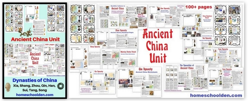 Ancient China Unit - Dynasties of Ancient China Worksheet Packet