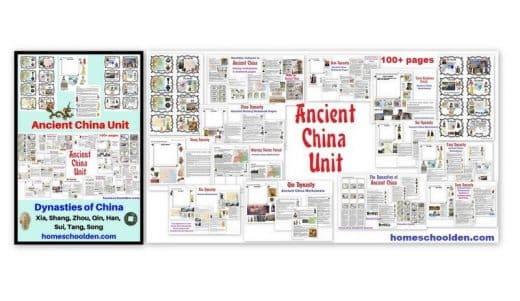 Ancient China Unit Worksheets about the Dynasties of Ancient China