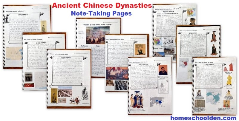 Ancient Chinese Dynasties - Note Taking Pages