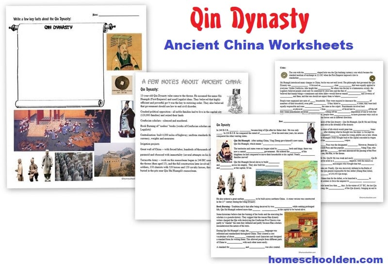 Qin Dynasty Worksheets - Ancient China Unit