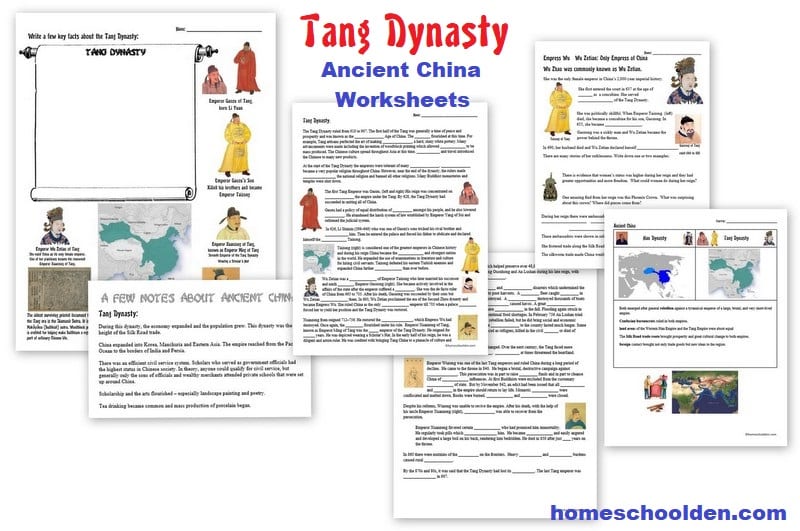 Tang Dynasty - Ancient China Worksheets