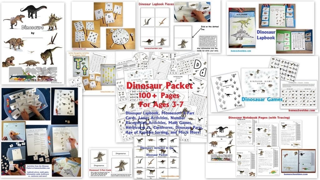Dinosaur Packet - 100+ pages worksheets and activities