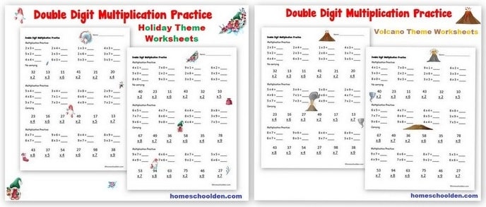 Double Digit Multiplication Practice Worksheets