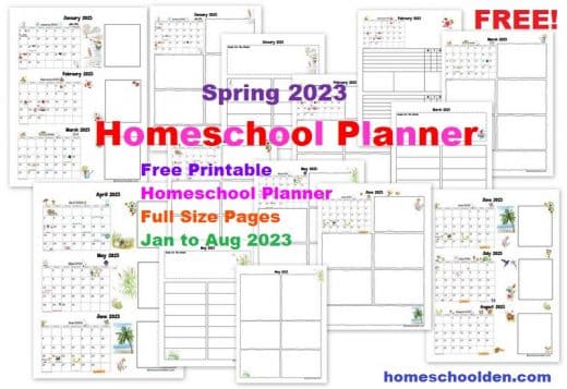 Free Homeschool Planner - Spring 2023 Printable Freebie