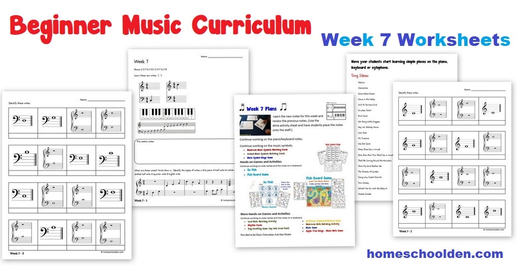Beginner Music Curriculum - Week 7 Worksheets