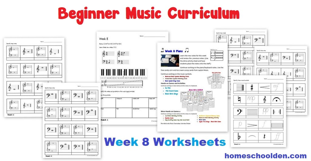 Beginner Music Curriculum - Week 8 Worksheets
