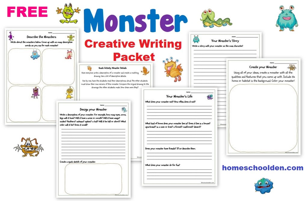Monster Creative Writing Worksheet Packet