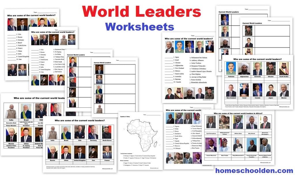 World Leaders Worksheets