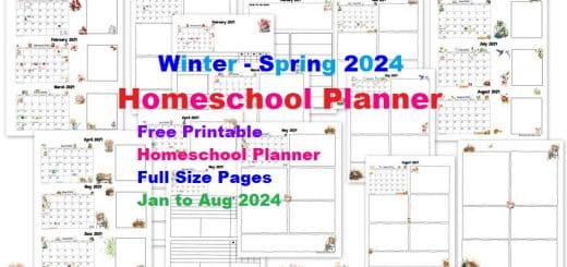 FREE Homeschool Planner Winter-Spring 2024 Printable