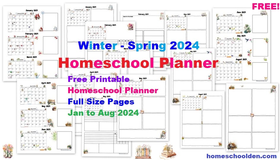 FREE Homeschool Planner Winter-Spring 2024 Printable