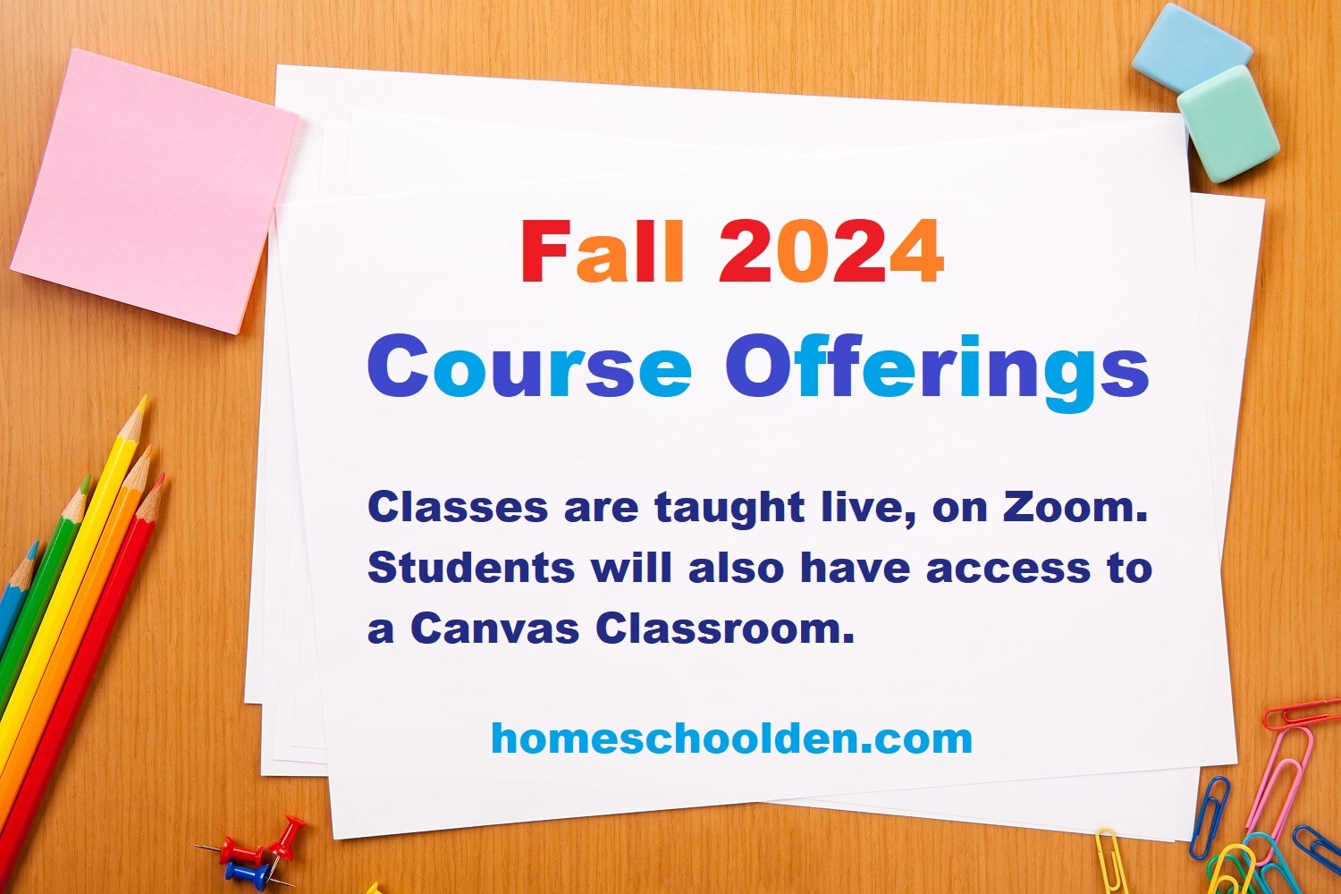 Fall 2024 Homeschool Course Offerings