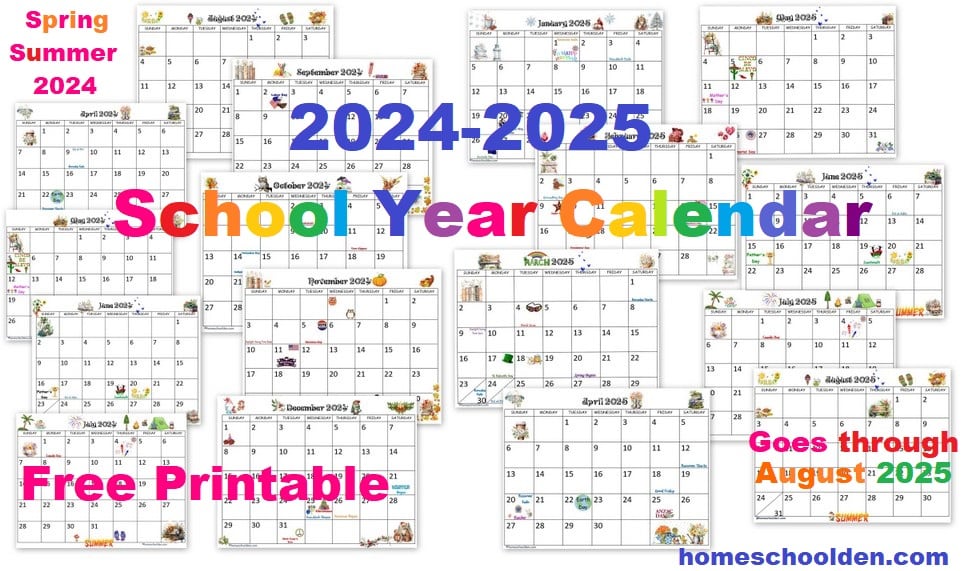 Free 2024-2025 School Year Calendar Printable