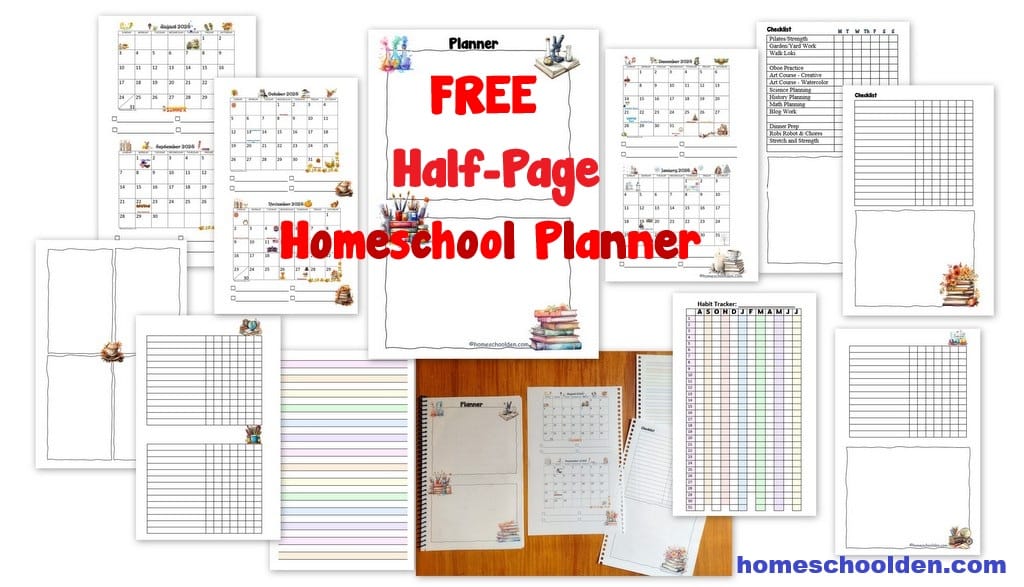 Free Half-Page Homeschool Planner